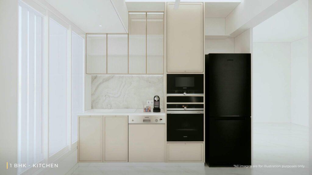 1 BHK show Flat kitchen